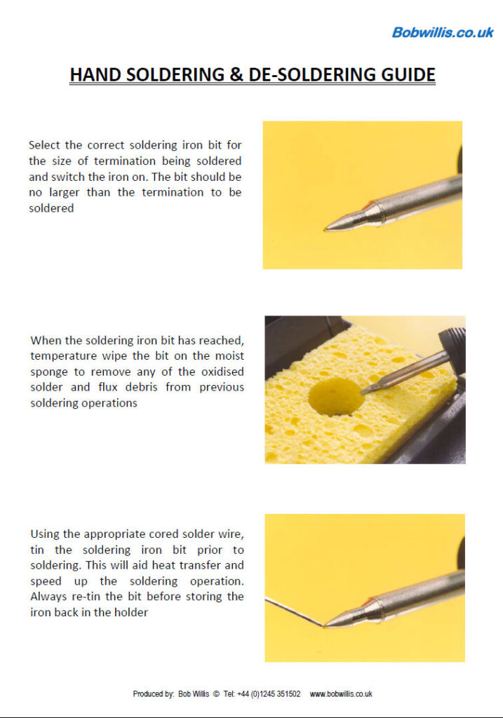 Hand Soldering de soldering wall charts and poster training sets